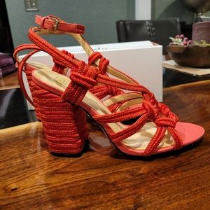 Cabi strappy red heel sandals  Sz 8